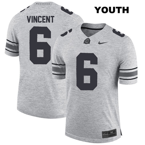 Ohio State Buckeyes Youth Taron Vincent #6 Gray Authentic Nike College NCAA Stitched Football Jersey JY19L62FG